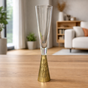 Screw Champagne Flutes Glass - Gold | 6 Pcs