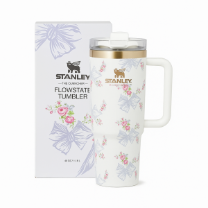 The Floral Quencher H2.0 FlowStateâ„¢ Tumbler | 40 OZ | Beaux Blue