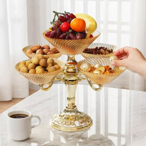Rotating Luxury Fruit Plate - Elegant Snack & Candy Serving Tray