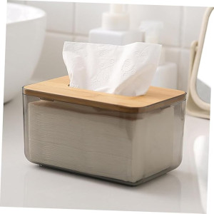 Acrylic Tissue Box with wooden Lids