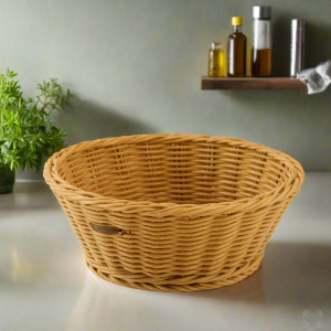 Multipurpose Wicker Basket Spoon Holder | Handwoven Tabletop Cutlery & Vanity Organizer for Kitchen & Home Décor