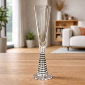 Screw Champagne Flutes Glass - Silver | 6 Pcs