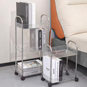 3 Layer Ripple Square Transparent Shelf | Multi-Layer Mobile Bookshelf