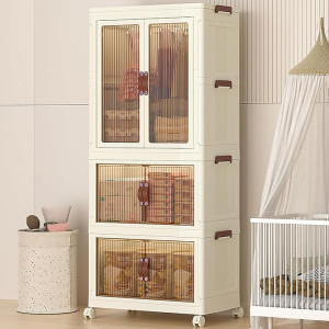 Large Capacity 3-Layer Folding Storage Cabinet