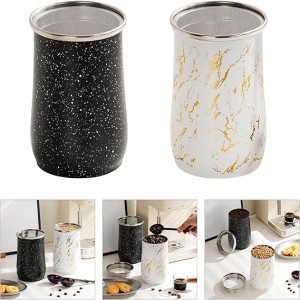 Stainless Steel Coffee Container – 1-Pcs Sealed Canister with Spoon for Kitchen Storage