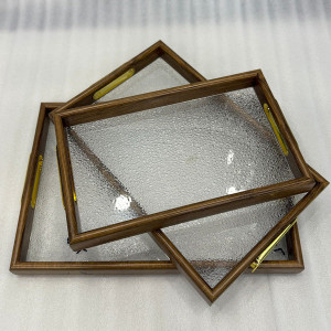 3-Piece Transparent-Look Serving Tray Set