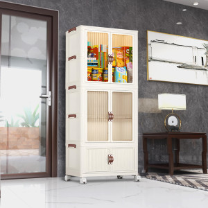 3-Layer Folding Storage Cabinet – Spacious & Foldable Design