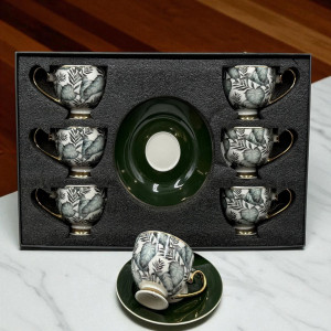 Savor & Serve – Luxury Cups & Saucers 12 Pcs | Premium Tea & Coffee Serveware