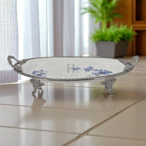 Oval Dish B-Flower (S) 6c 38x23cm- AB-43