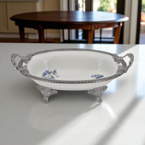 Oval Dish B-Flower (S) 8c 31x18cm- AB-56