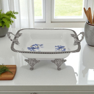 Serving Dish B-Flower (S) 6c 29x26cm-AB-58