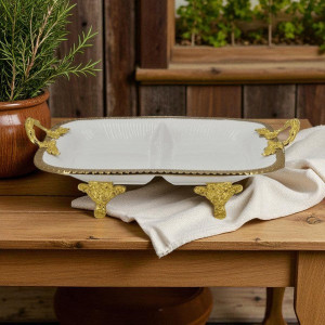 2Sec Dish White (G) 6c 34x23cm AB-64