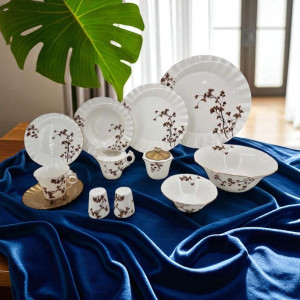 Angela Porcelain Single Plate BRD347 | Elegant Dinner Plate Adornia Pakistan