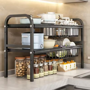 2 Tier Under Sink Organizer – Expandable Cabinet Shelf & Multifunctional Kitchen Organizer