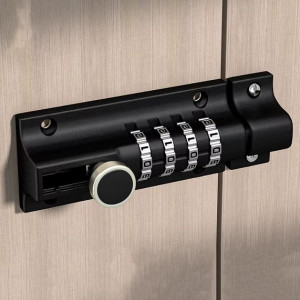 Door Latch Lock, Gate Locks For Outdoor Fence, 4 Digit Combination Bolt Lock, Outdoor Keyless Gate Lock