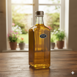 Limon Aurora Glass Bottle 1000ml – Elegant Clear Water & Beverage Bottle | Adornia.pk