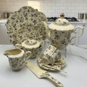 Royal Albert 31 Pcs Tea Set – Design 3 | Elegant Porcelain Tea Set for 6 Persons