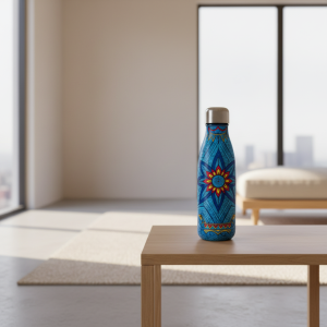 Premium Mandala Print Stainless Steel Insulated Bottle – 500ml | Hot & Cold Thermal Flask