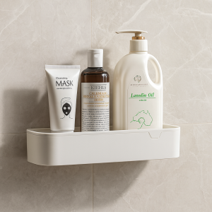 Luxury No-Drill Waterproof Bathroom Shelf & Tissue Holder â€“ Wall-Mounted Multi-Purpose Organizer