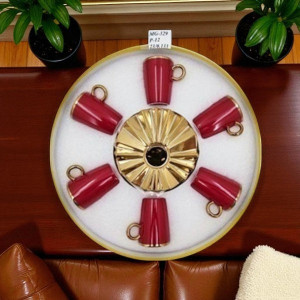 6Pcs Cup Saucer Red ANGELA 12c-MG329