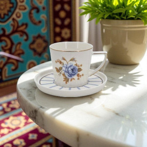 6CupSaucer BlueRose ANGELA 8c-MK175