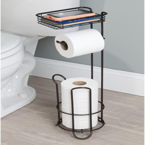 Toilet Paper Holder Freestanding Bathroom Toilet Paper Holder Stand and Dispenser
