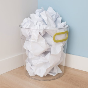 Eleganz Acrylic Waste Paper Basket – 10-Inch (Square