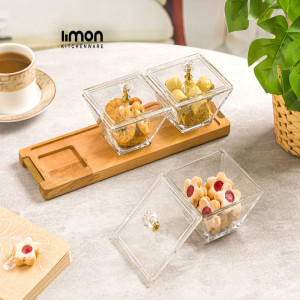 Limon Classic Trio Snack & Serve Set – 3-Piece Elegant Snack Serving Collection | Adornia.pk