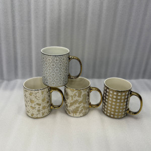 Luxury Gold Pattern Mug Set – Elegant Ceramic Collection