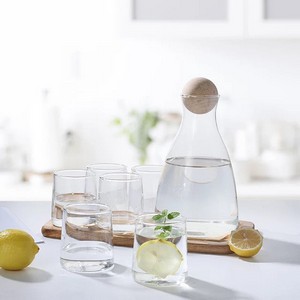 7-Pcs Nordic Classic Style Glass Set with Cork Lid Jug/Style 2