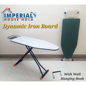 Foldable Deluxe Ironing Board with Big Steam Iron Station Holder