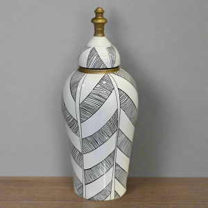 Ceramic Vase White & Grey