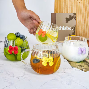 BélléBow Elegant Glass Mug – Premium Tea & Coffee Cup | Adornia.pk