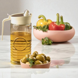 Rustic-Style Glass Oil Bottle – Elegant Kitchen Storage & Pourer | Adornia.pk