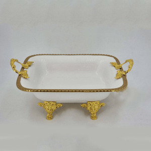 Square Dish White Gold