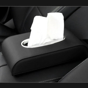 Luxury Black Leather Tissue Box