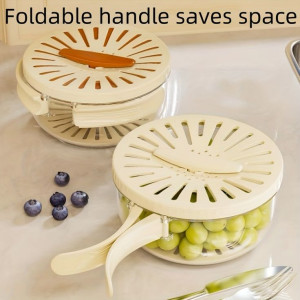 Multifunctional Fruit And Vegetable Draining Basket With Lid