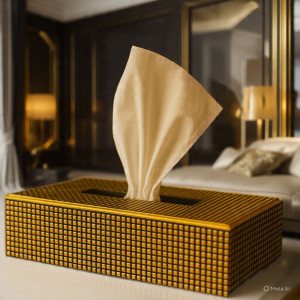 Luxurious Stylish Golden Tissue Box