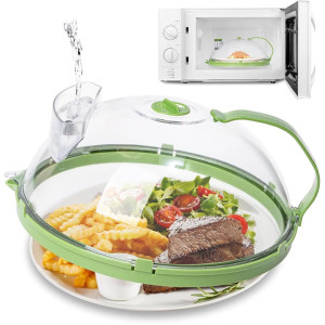 Microwave Splatter Cover With Water Steamer