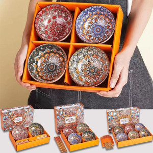 4 Pcs Premium Ceramic Bowl Set – Elegant Porcelain Soup & Salad Bowls