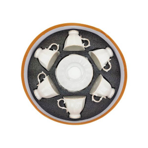 White 6-Piece Cup & Saucer Set | Elegant Porcelain Tea & Coffee Cups