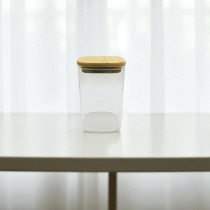 Glass Jar Bamboo-L 800ml 36c-1966-77