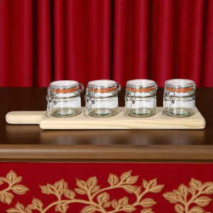 Cruet+Wood Pallet 5Pcs Set 20c-1900-28