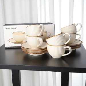 Cup Set 220ml 6Pcs 8c-220BW