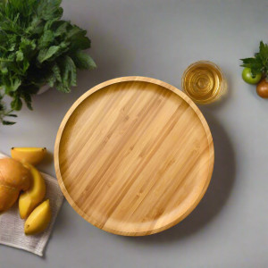 WILMAX England Wooden Round Plate – 25.5 cm | Premium Wooden Serving Plate