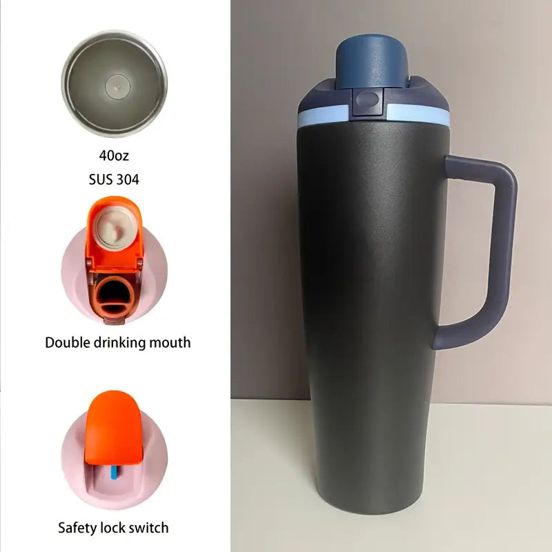 Vacuum Insulated Tumbler with Handle Double-Wall Thermal Cup 40oz/1200ml