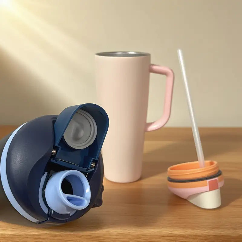 Vacuum Insulated Tumbler with Handle Double-Wall Thermal Cup 40oz/1200ml