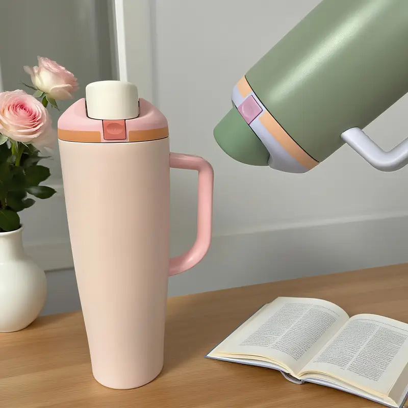 Vacuum Insulated Tumbler with Handle Double-Wall Thermal Cup 40oz/1200ml