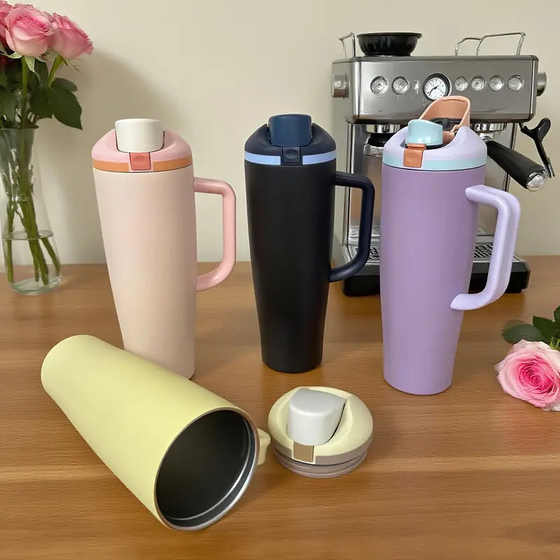 Vacuum Insulated Tumbler with Handle Double-Wall Thermal Cup 40oz/1200ml