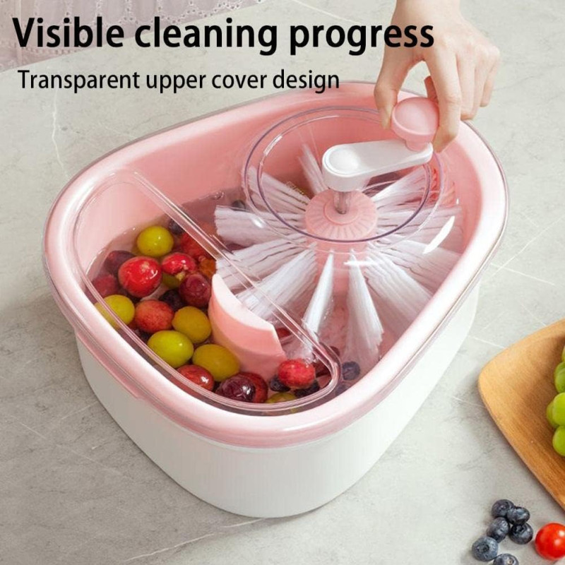 Fruit Cleaning Device Large Fruits Washing Spinner with Bowl Lid
